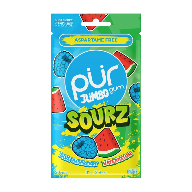 SOURZ Framboise bleue et pastèque — sac de 20 morceaux