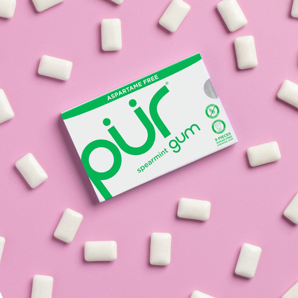 PUR Gum Spearmint Blister 9 Pieces (Pack of 4) - Aspartame Free